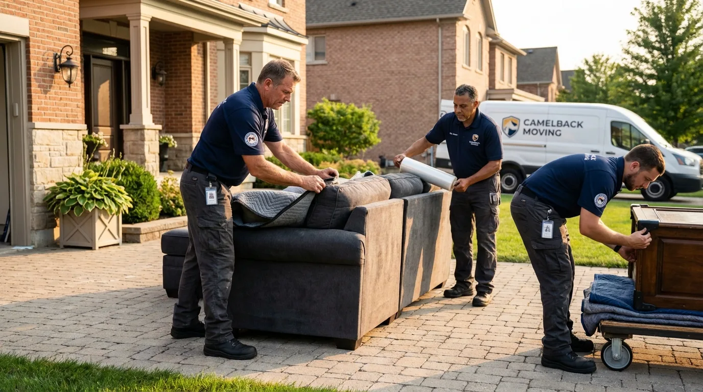 Large estate moving crew wrapping furniture in Sunflower, MS